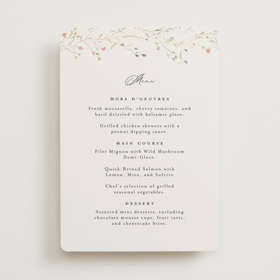 "delicate florals" - Menus in Snow by Lori Wemple - Front