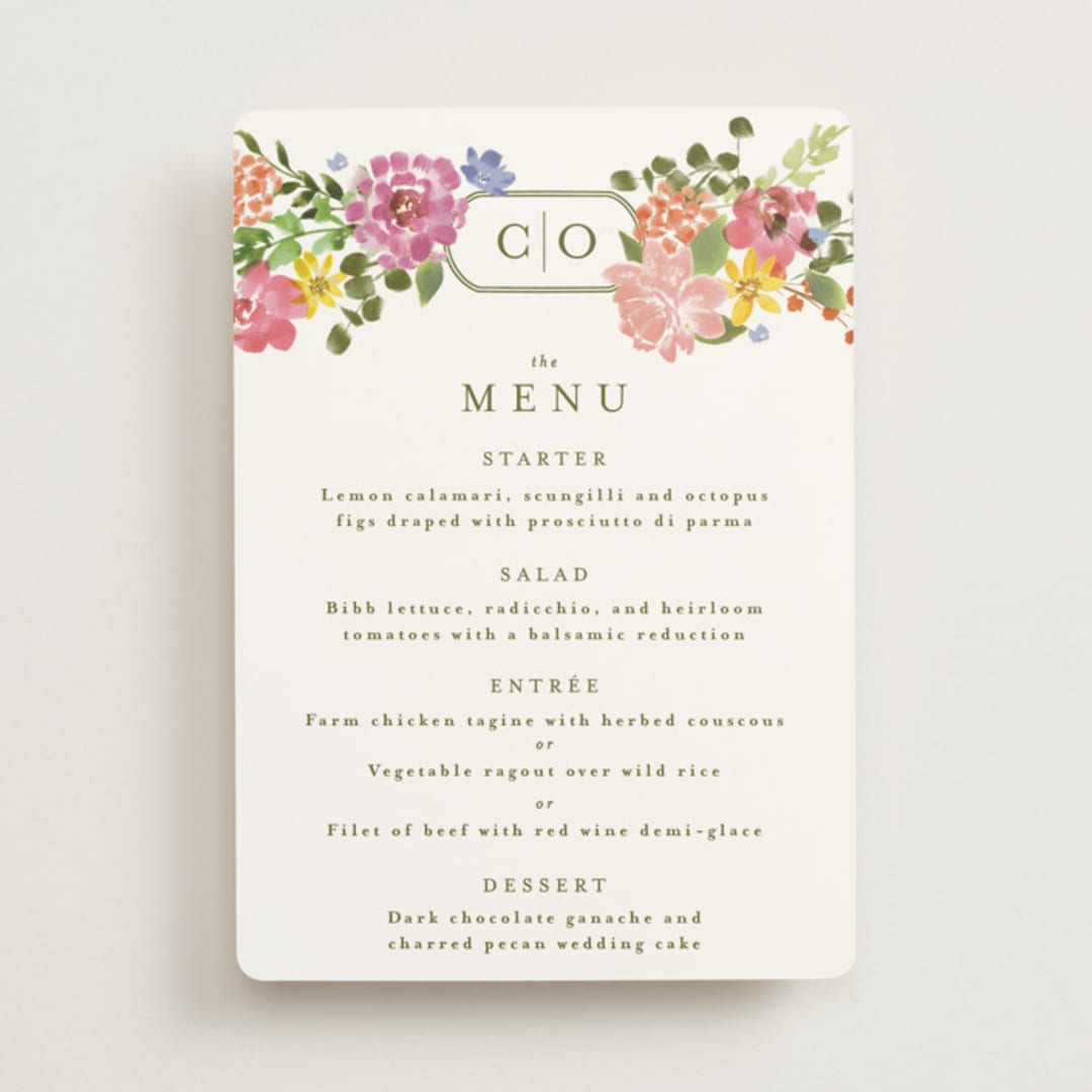 "Garland Monogram" - Menus in Summer by Angela Marzuki - Front