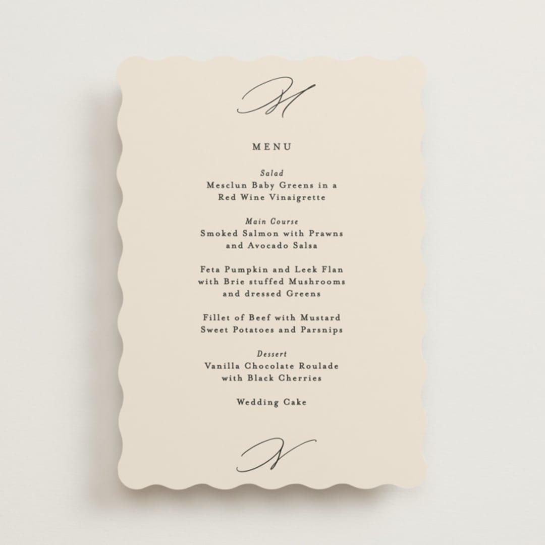 "Infinite" - Menus in Ivory by Angela Thompson - Front