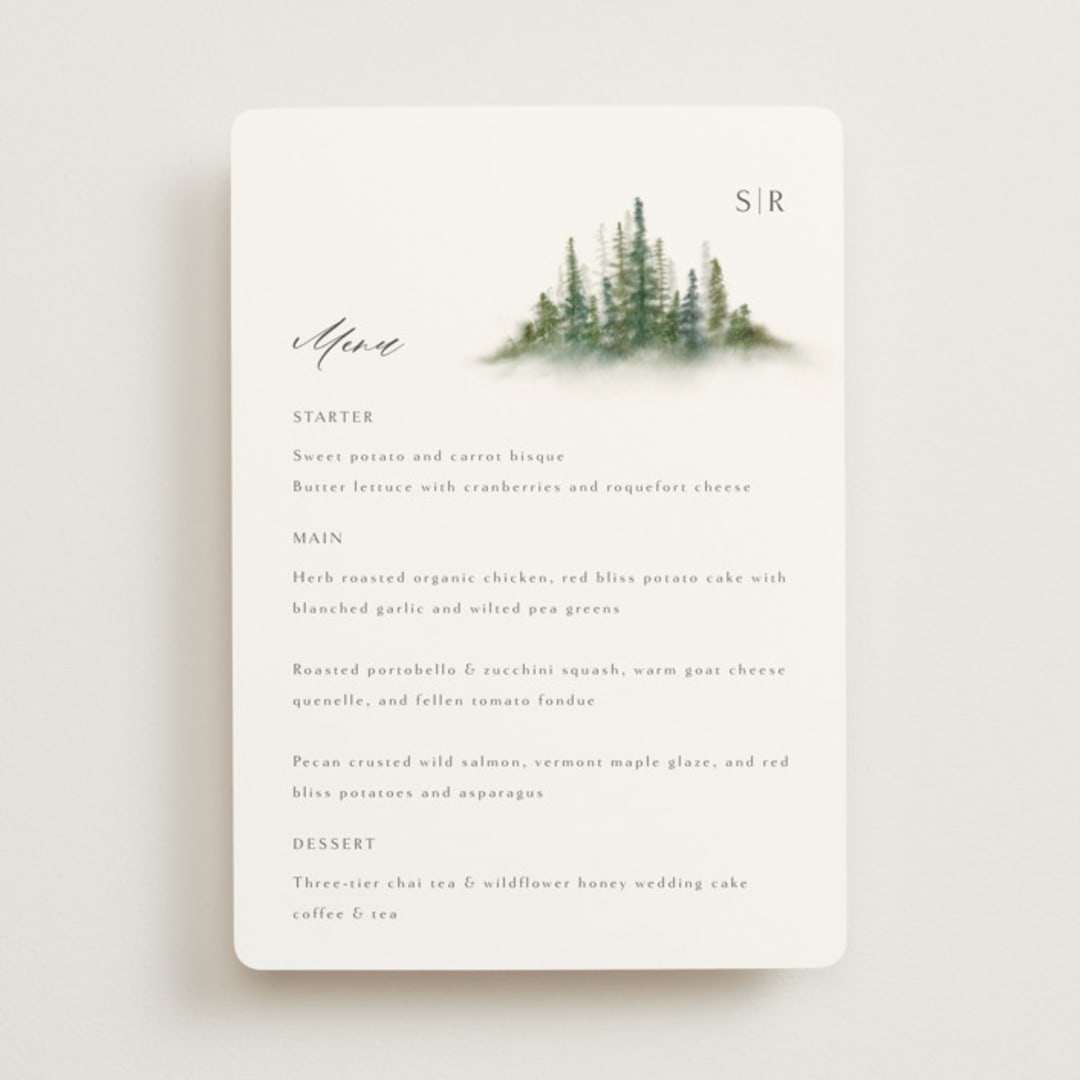 "Somerset" - Menus in Evergreen by Melanie Kosuge - Front