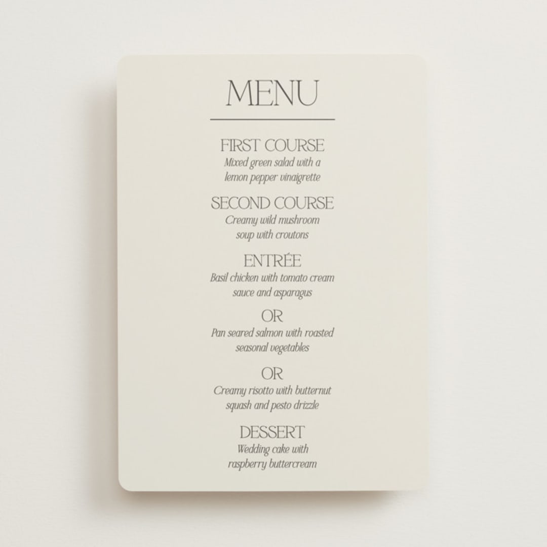 "Modernique" - Menus in Stone by Ashlee Townsend - Front