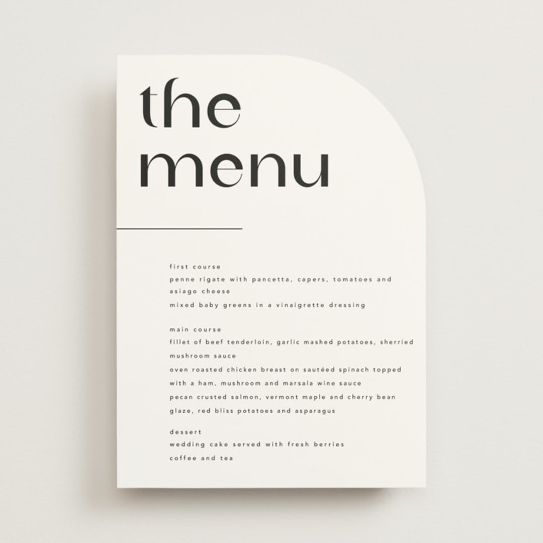 "Marcona" - Menus in Ink by Blustery August - Front