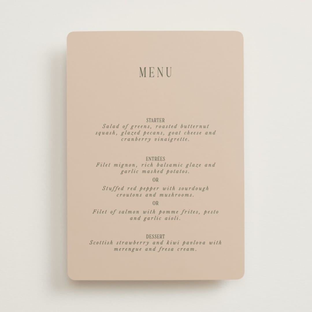 "Fero" - Menus in Blush by Pati Cascino - Front