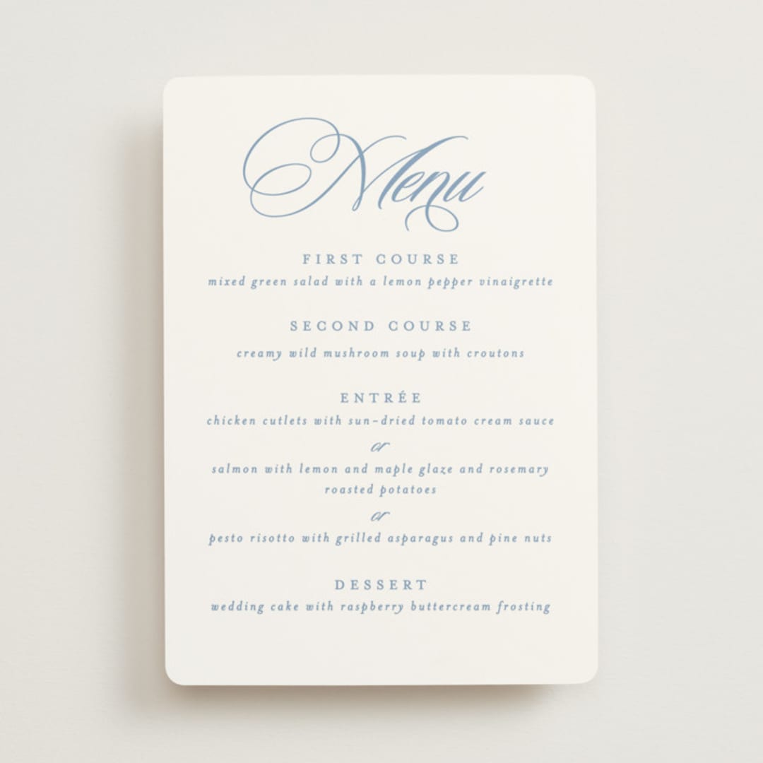 "Aristocratic" - Menus in Sky by Creo Study - Front