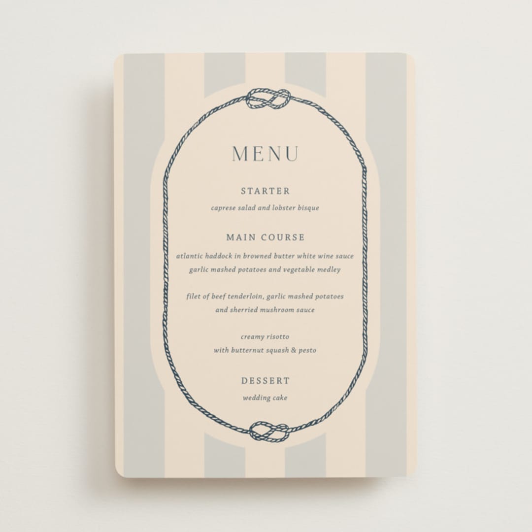 "nautical nuptials" - Menus in Sea Breeze by Rebecca Durflinger - Front