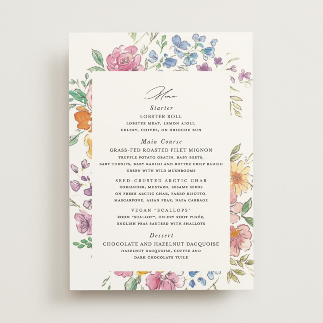 "Floral Pop" - Menus in Tropical by Itsy Belle Studio - Front