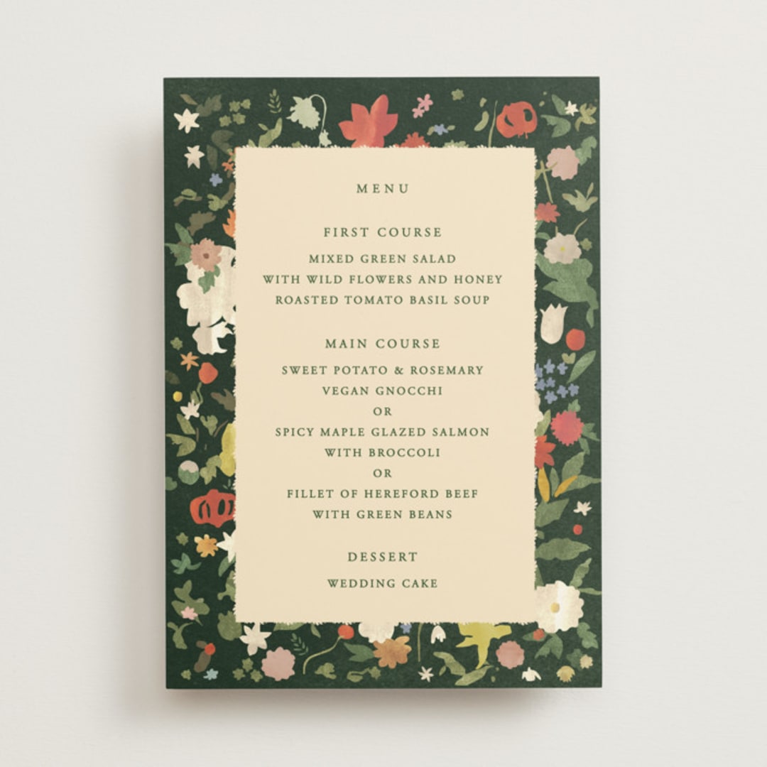 "all the flowers of the world" - Menus in Garden by Sumak Studio - Front
