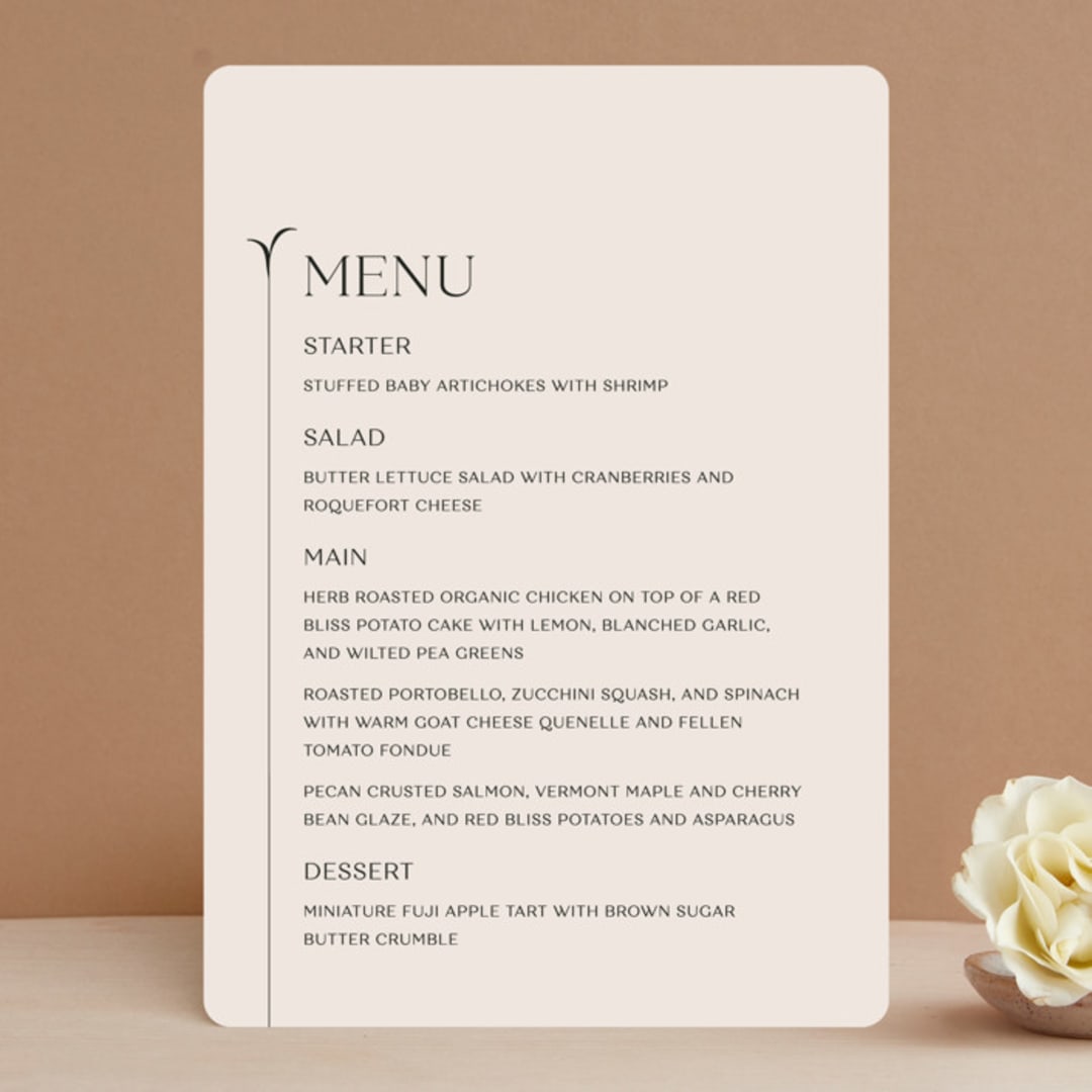 "Convergence" - Menus in Cream by Annie Lowe - Front