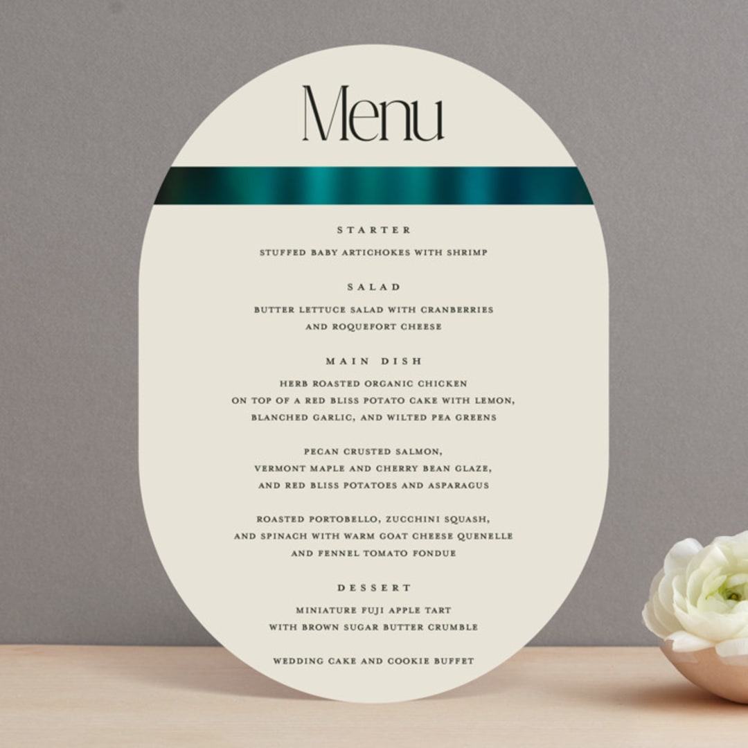 "Spectrum" - Menus in Teal by Heather Schertzer - Front