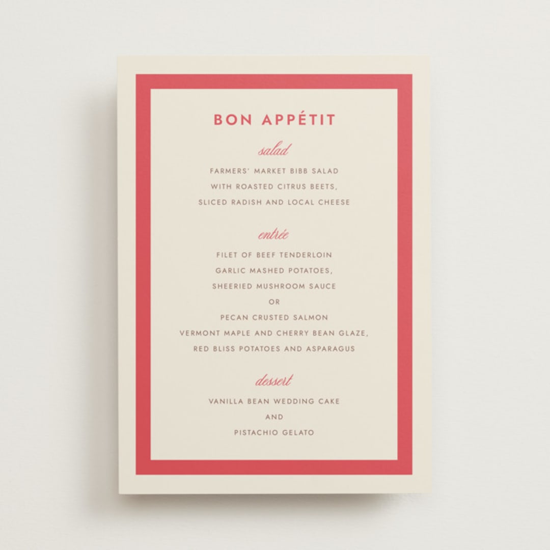 "Montauk" - Menus in Berry by Megan Davis - Front