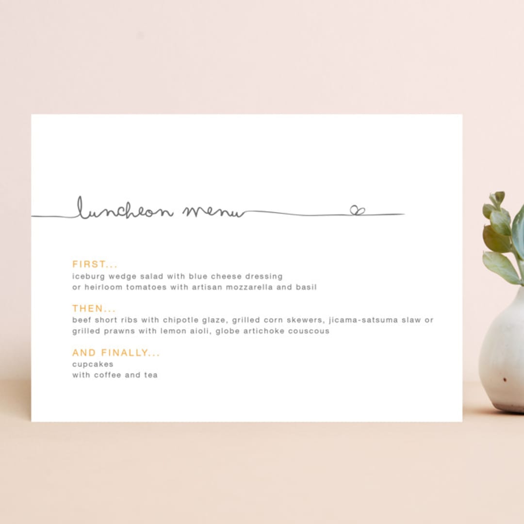 "The Happy Couple" - Menus in Tangerine by R studio - Front