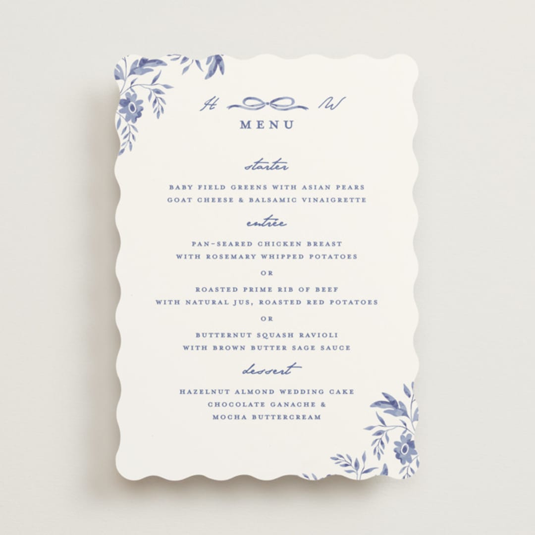"Daisy Toile" - Menus in Willow by Susan Zinader - Front