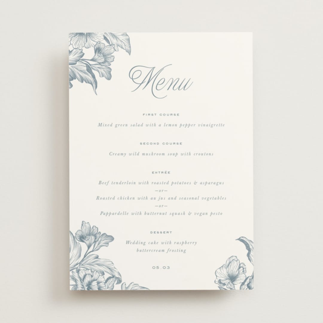 "Wreath In Bloom" - Menus in Lake by Leah Bisch - Front
