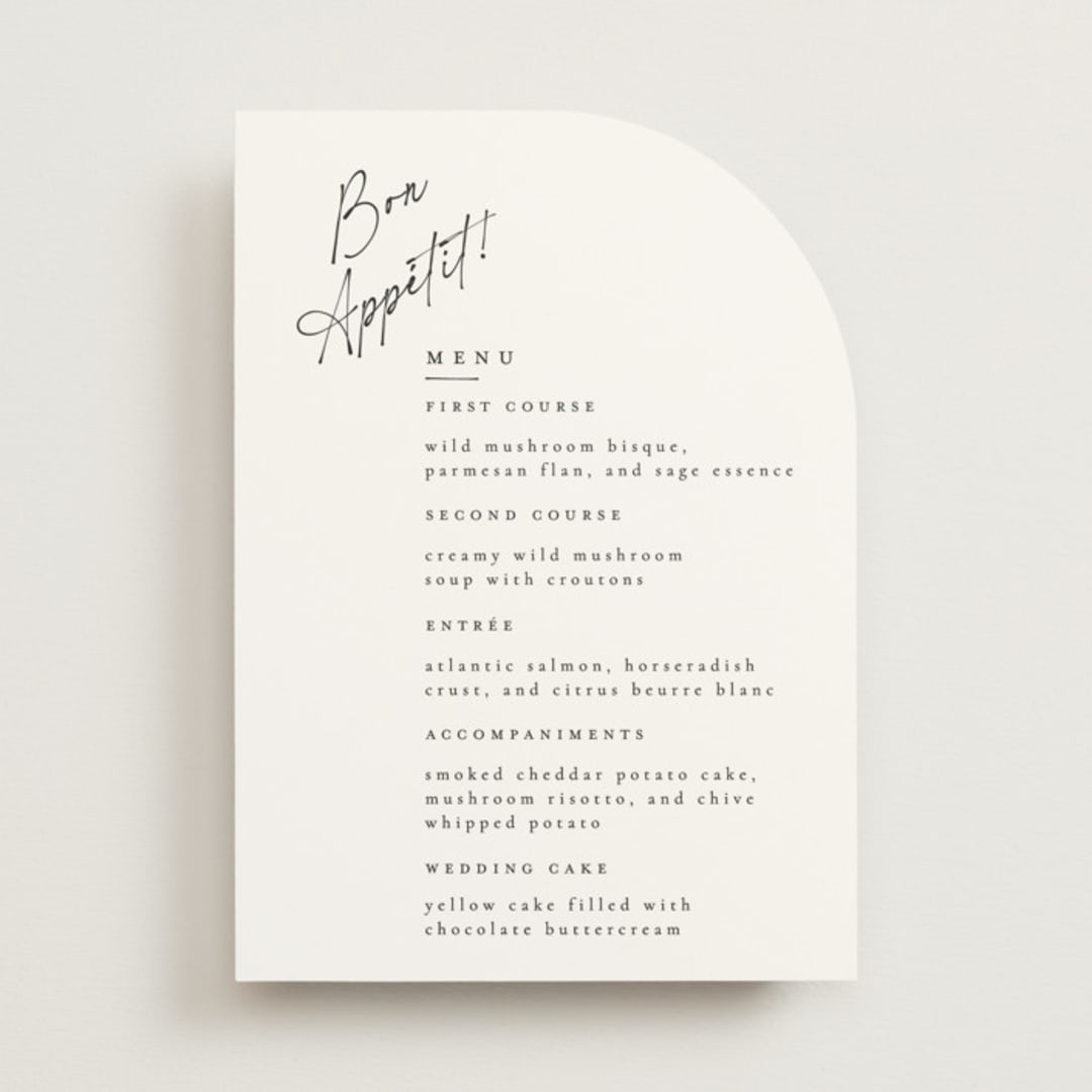"Scripted Elegance" - Menus in Linen by Ana de Sousa - Front