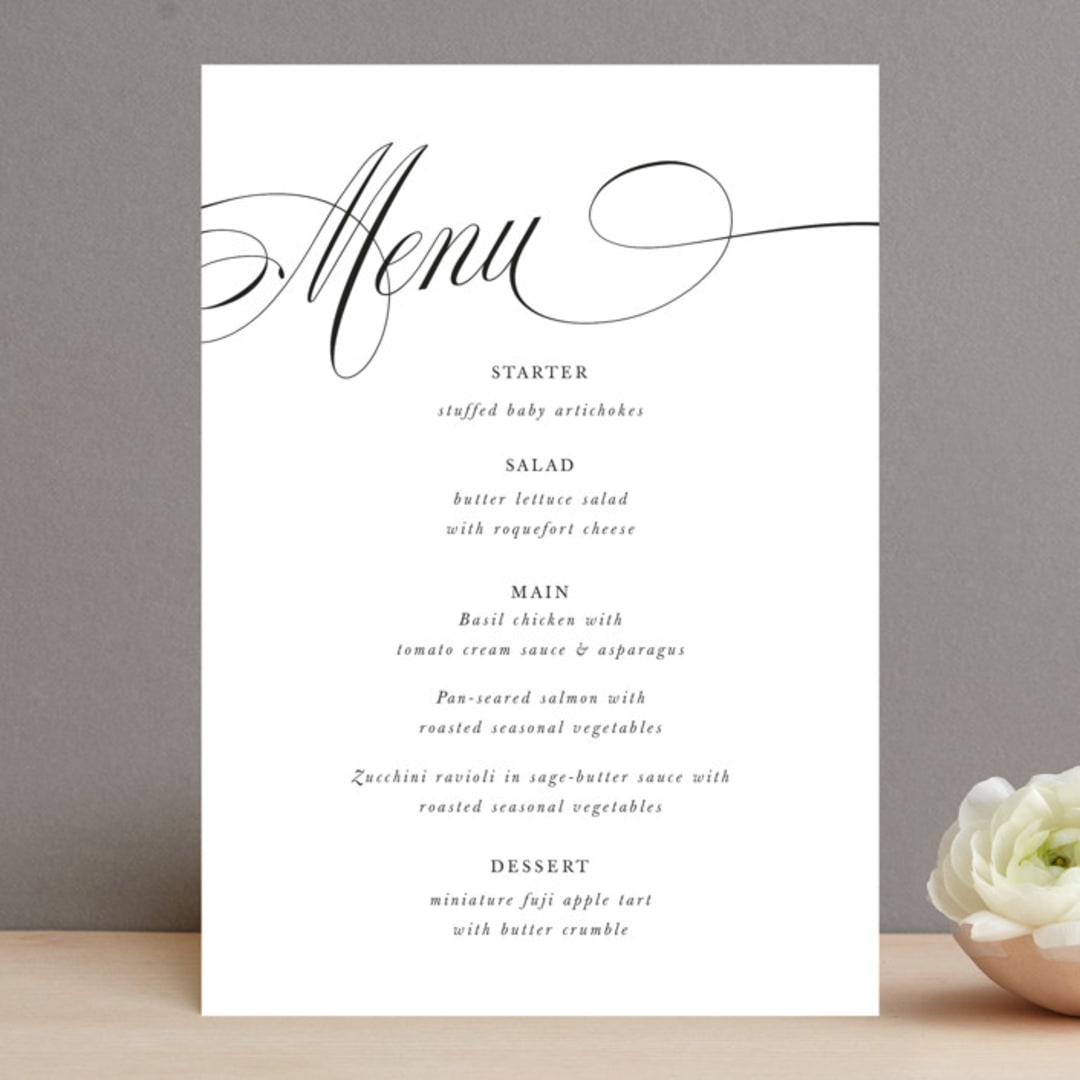 "Best is yet to come" - Menus in Classique by Design Lotus - Front