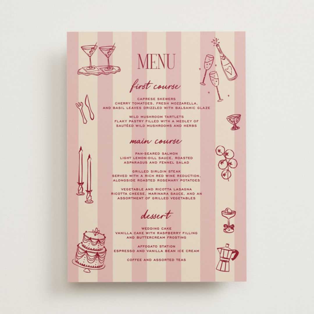 "Thompson" - Menus in Rose by Jennifer Lew - Front