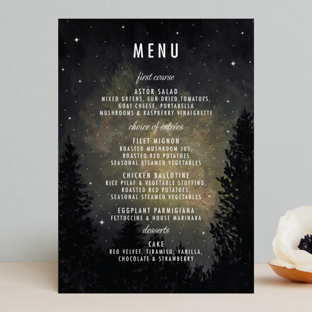 "Starry, Starry Night" - Menus in Shadow by Elly - Front