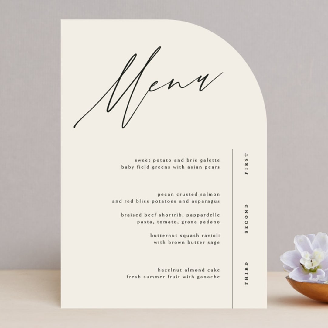 "Violet " - Menus in Linen by Kelly Schmidt - Front