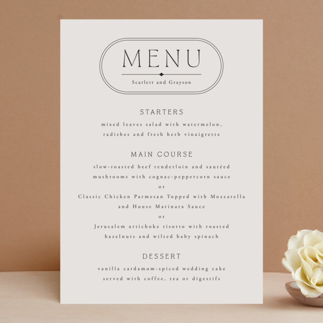 "Capsule" - Menus in Stone by Everett Paper Goods - Front