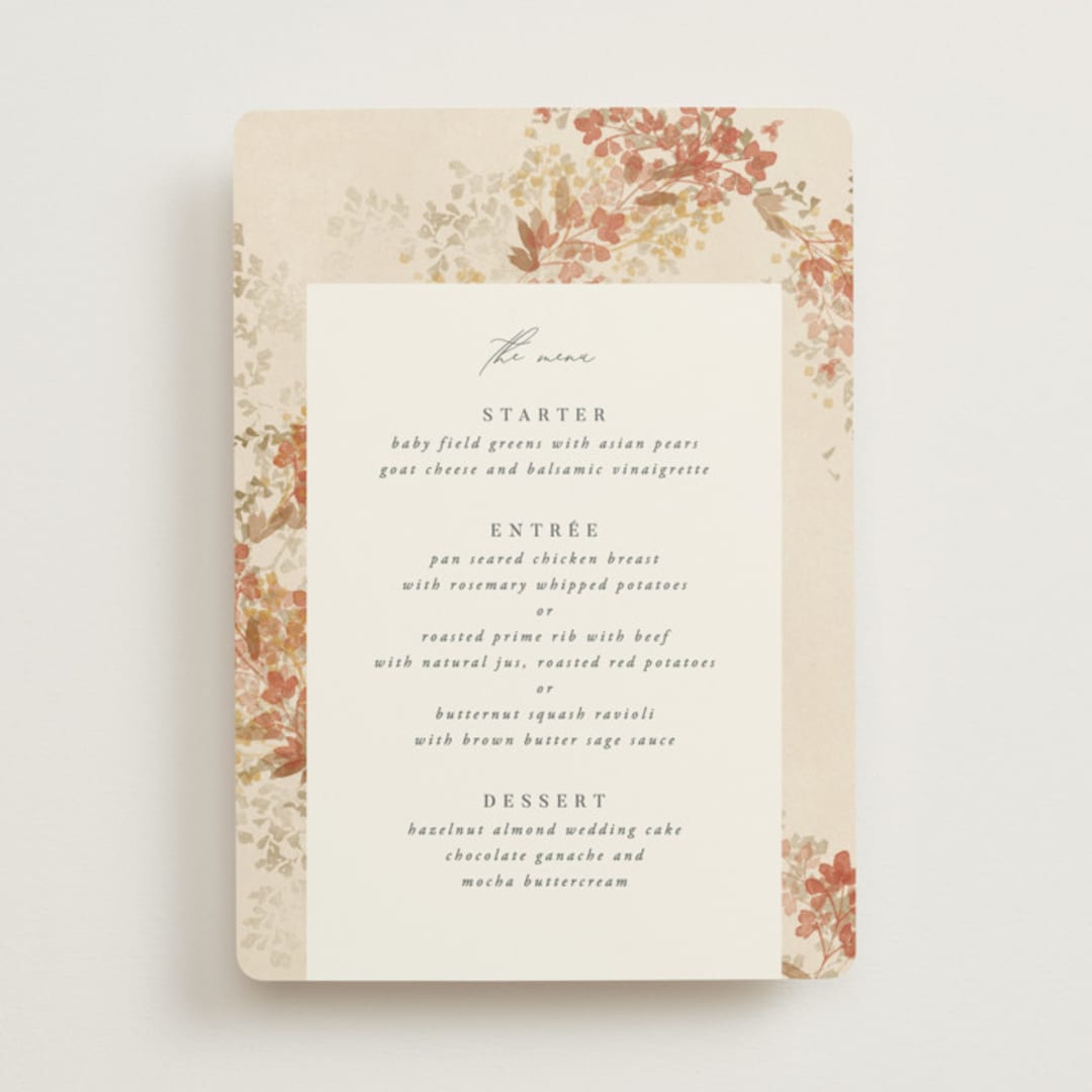 "Falling Foliage" - Menus in Stone by Robert and Stella - Front