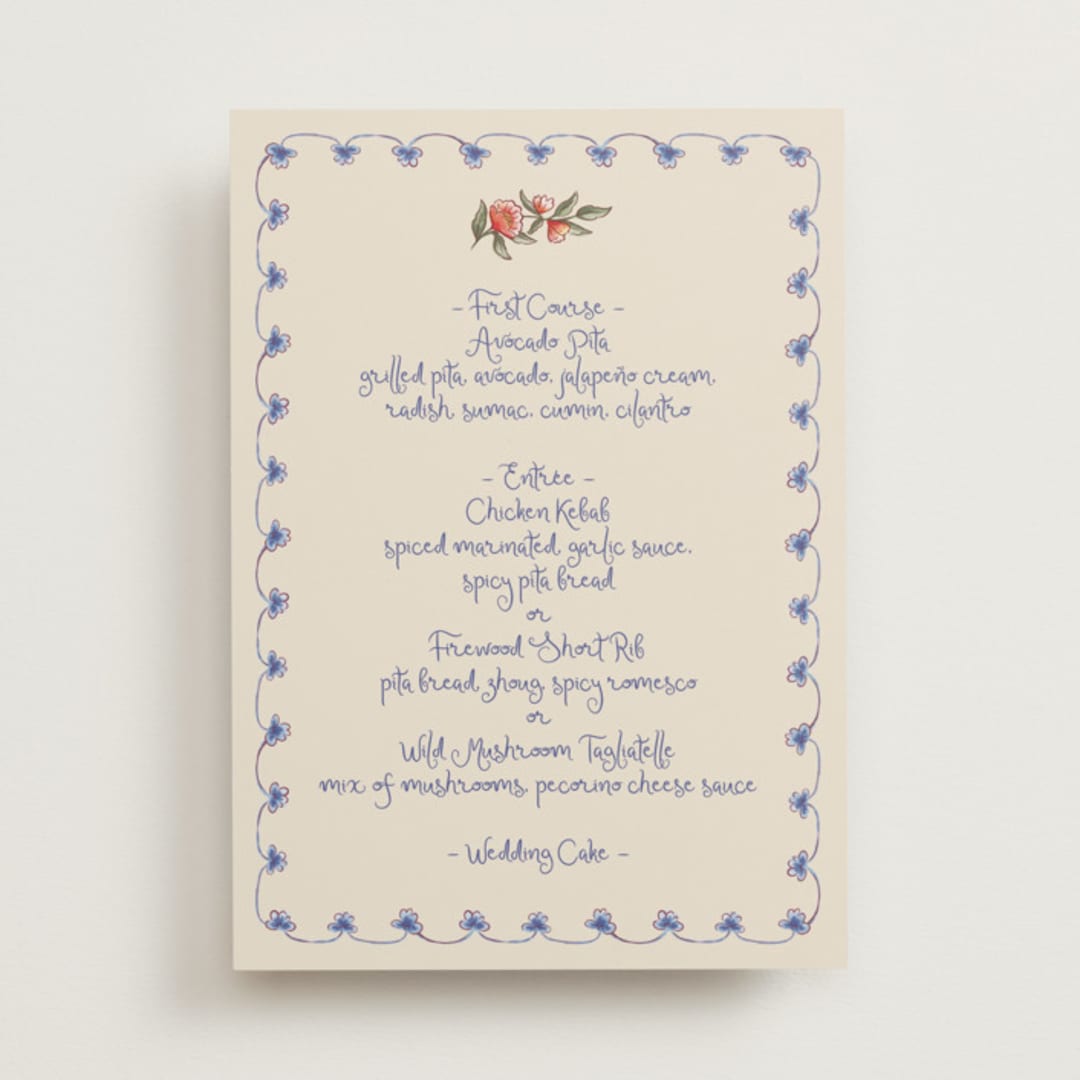 "Artisan Wedding" - Menus in Sea by Chris Griffith - Front