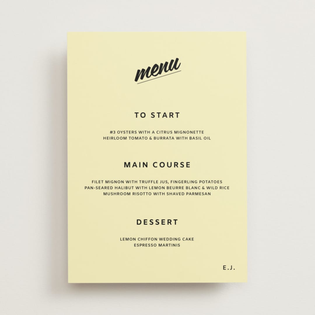 "Courthouse" - Menus in Butter by Studio Suku - Front