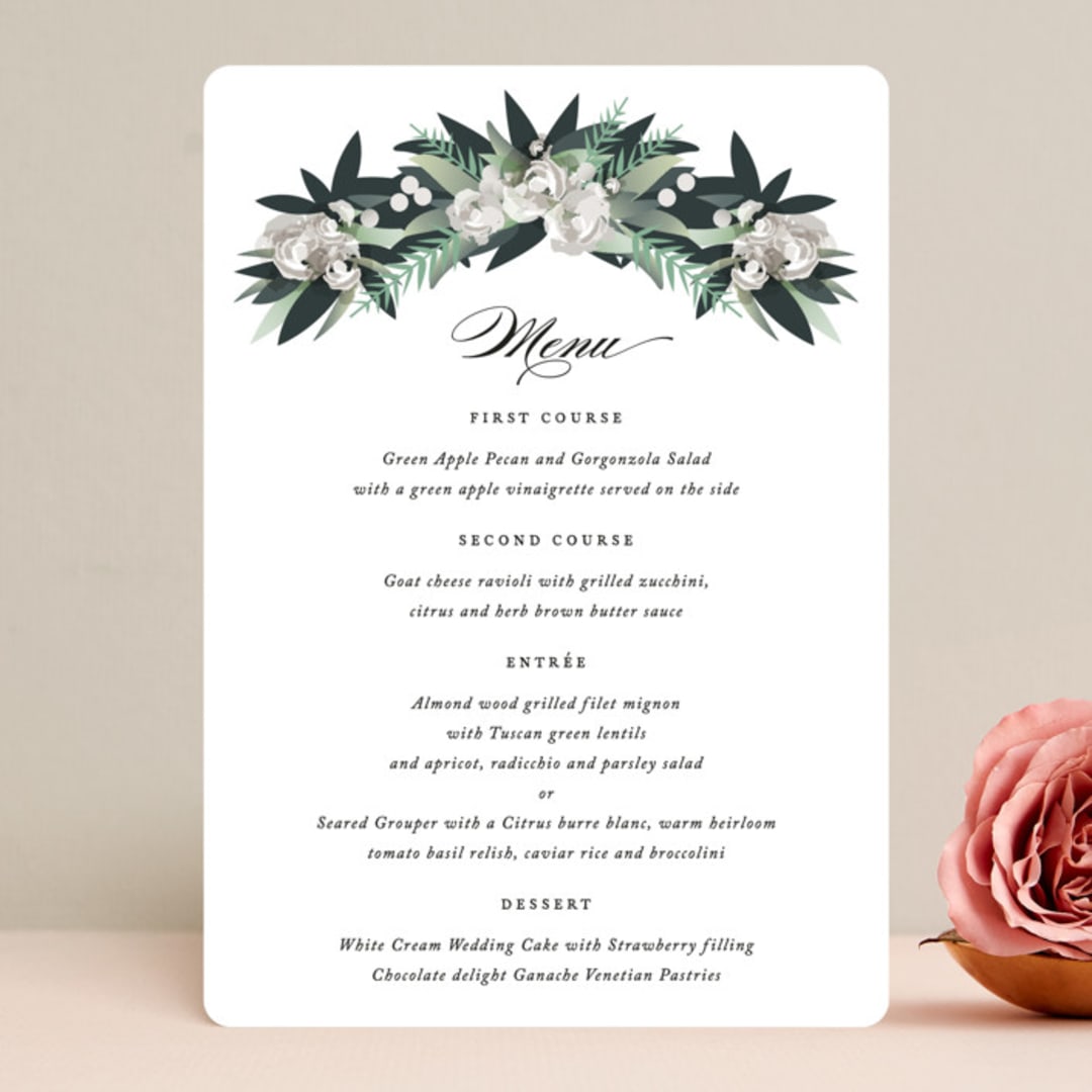 "Wall Flower" - Menus in Greenery by Jennifer Postorino - Front