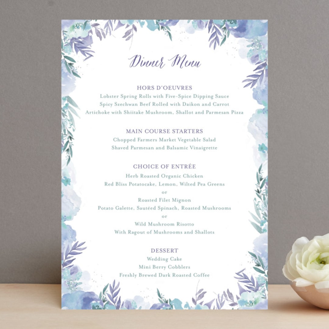 "Big Blooms" - Menus in Dew by Grace Kreinbrink - Front