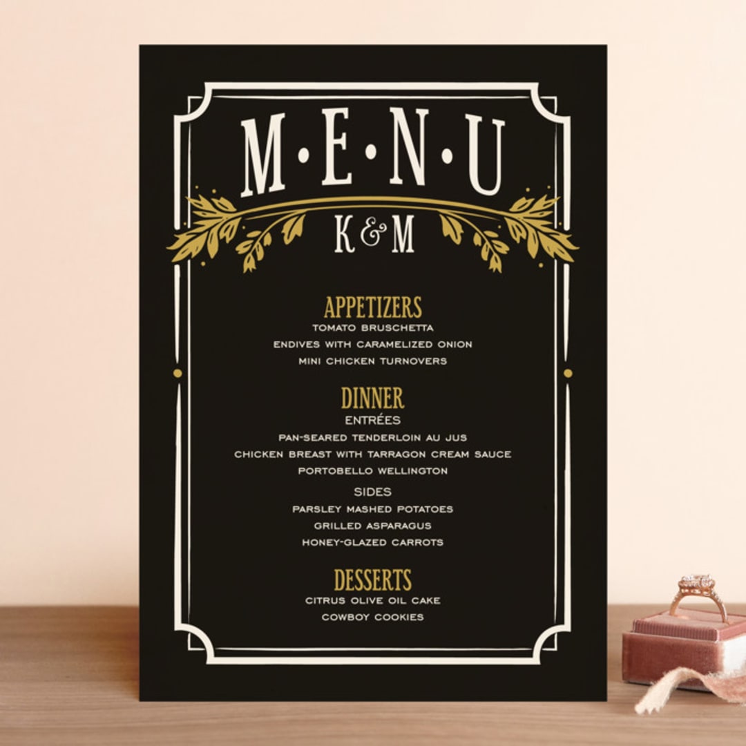"Inked" - Menus in Honey Bee by GeekInk Design - Front
