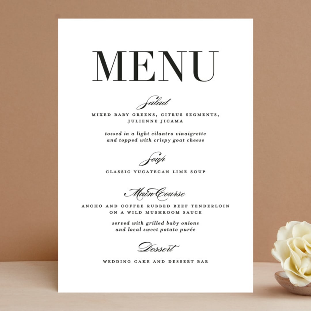 "Classic" - Menus in Tuxedo by Lauren Chism - Front