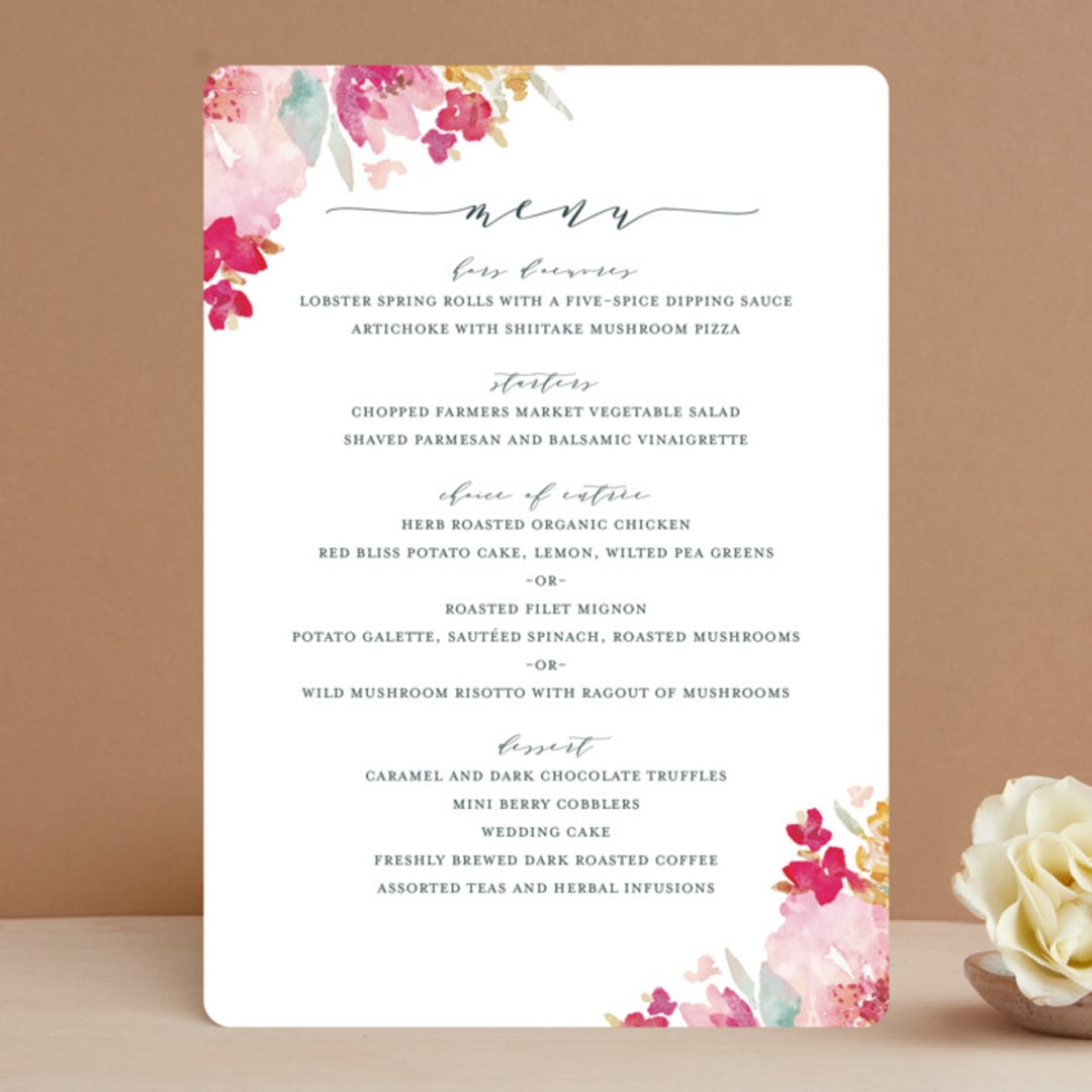 "Spring Garden" - Menus in Petal by Grace Kreinbrink - Front