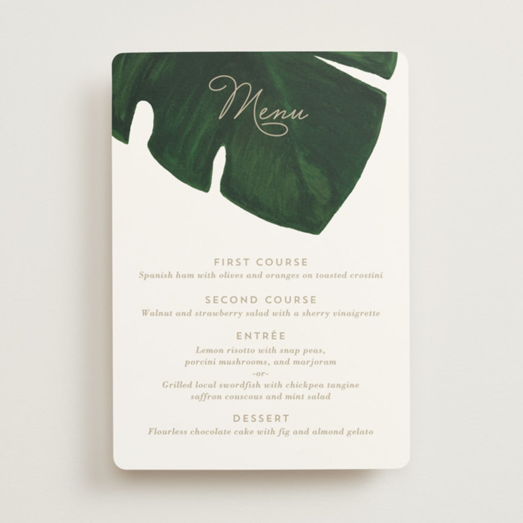 "Palm" - Menus in Classic Palm by Kaydi Bishop - Front