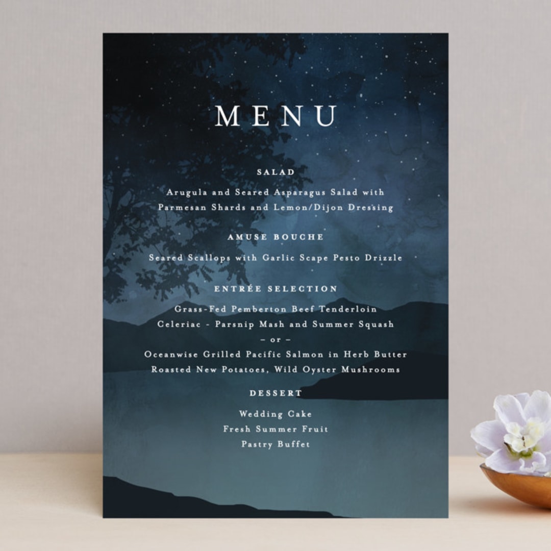 "Coastal Nights" - Menus in Midnight by Kelly Schmidt - Front