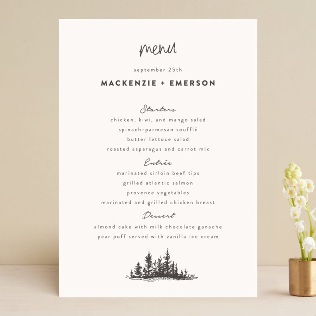 "Mountains" - Menus in Ivory by Anastasia Makarova - Front