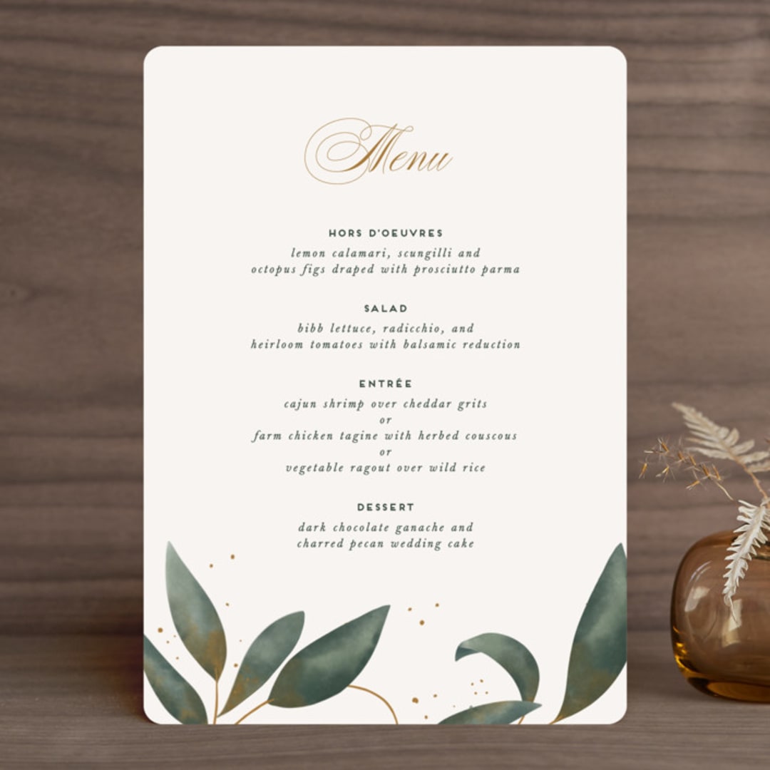 "Love Grows" - Menus in Leaf by Leah Bisch - Front
