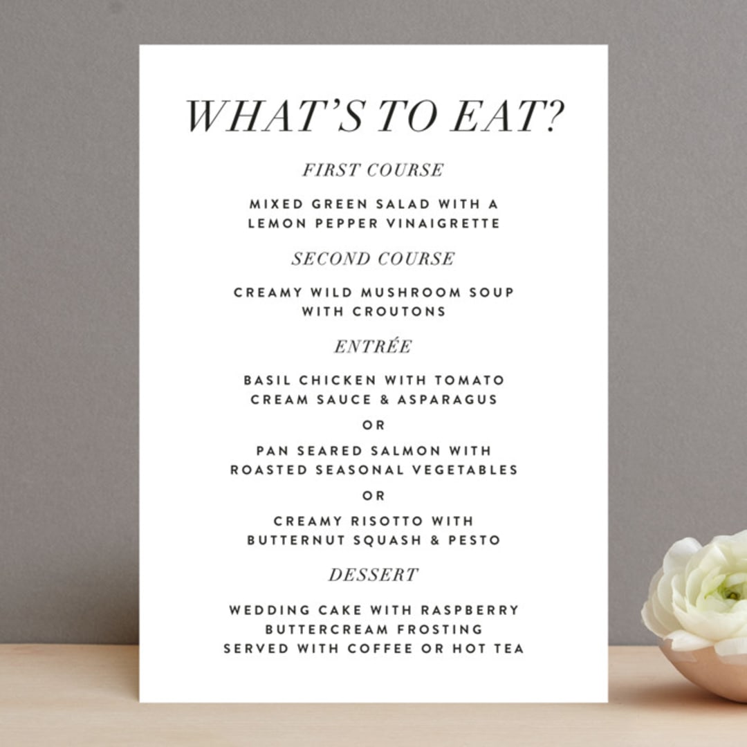 "Bad Dancing" - Menus in Dove by Amy Payne - Front