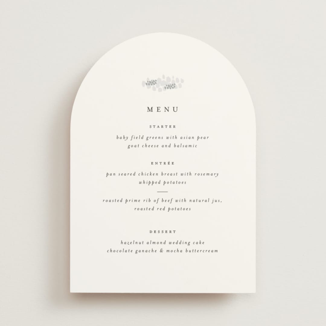 "A Thousand Years" - Menus in Classic White by Design Lotus - Front