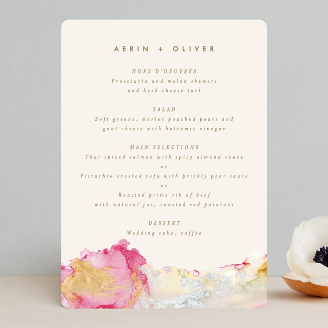 "desert chic" - Menus in Blush by AK Graphics - Front