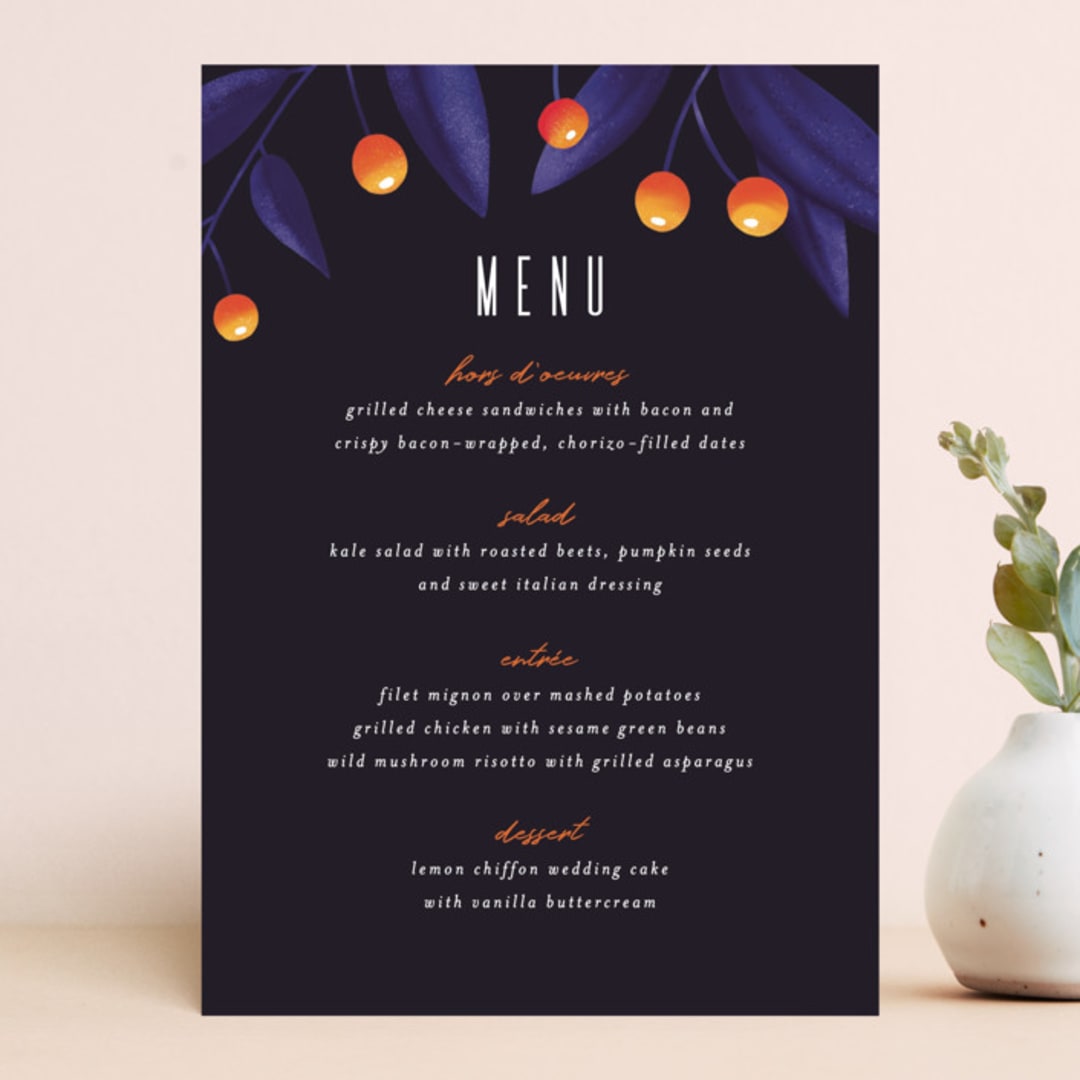 "Fire and Ice" - Menus in Fire by Jessica Corliss - Front