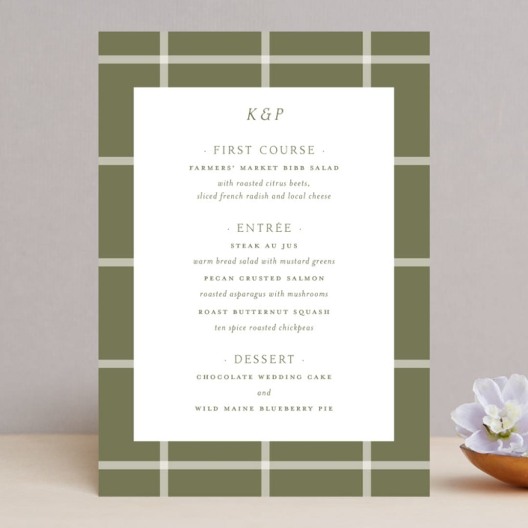 "New England" - Menus in Fern by Megan Davis - Front