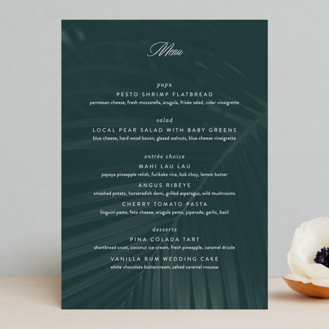 "Palm Layers" - Menus in Palm Frond by Jill Means - Front