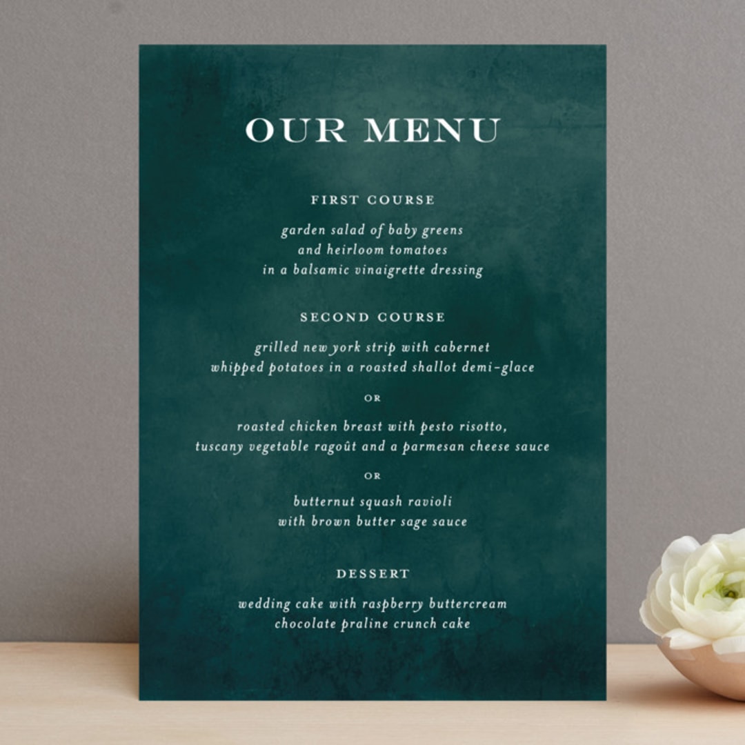 "Succulent Center" - Menus in Cactus by Jessica Williams - Front
