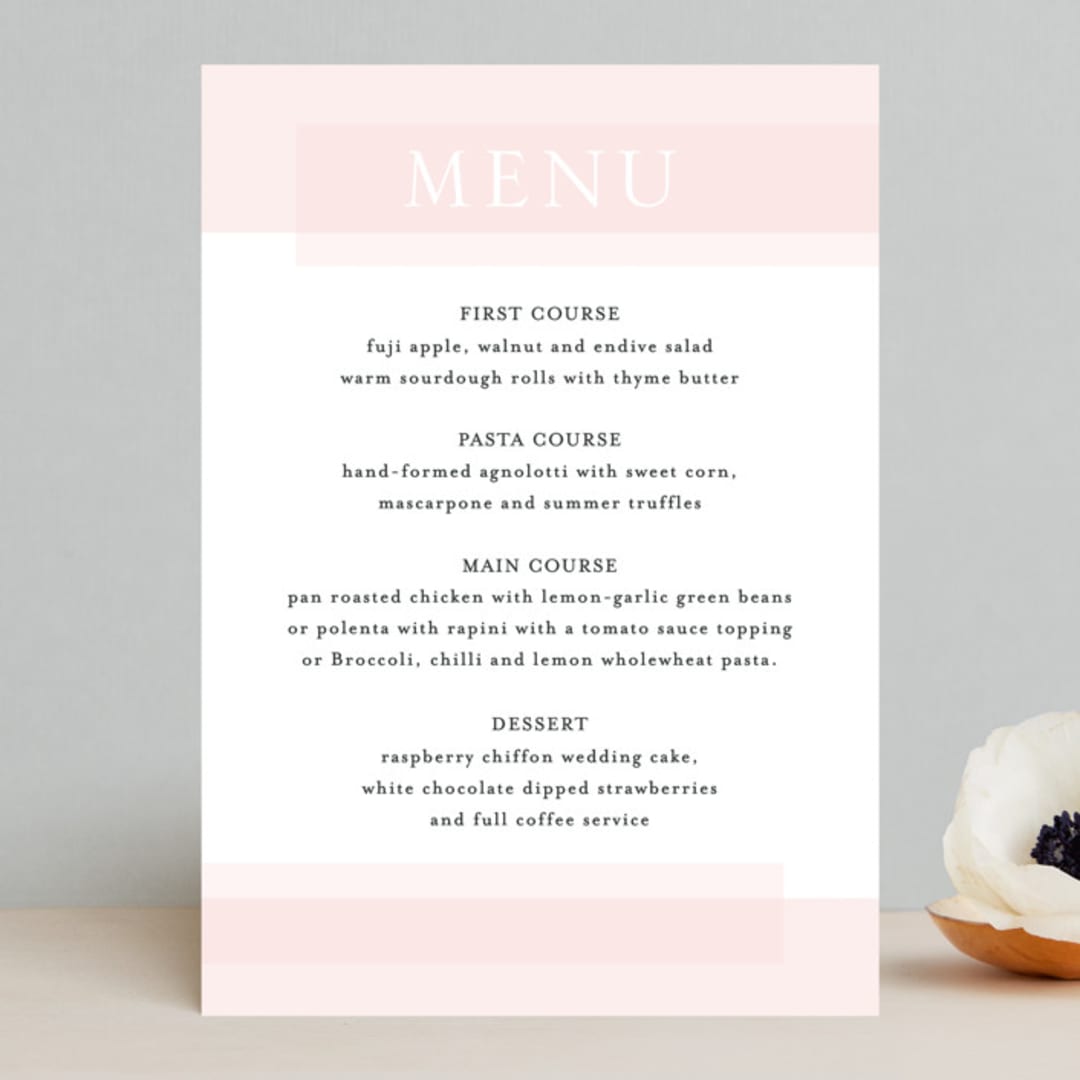 "Transparent" - Menus in Magnolia by Erin Deegan - Front