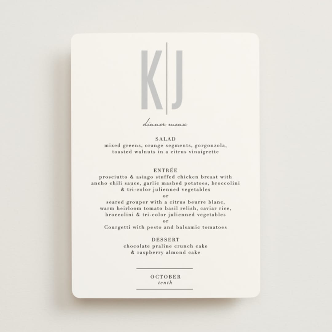 "Monumental" - Menus in Cotton by Jessie Steury - Front