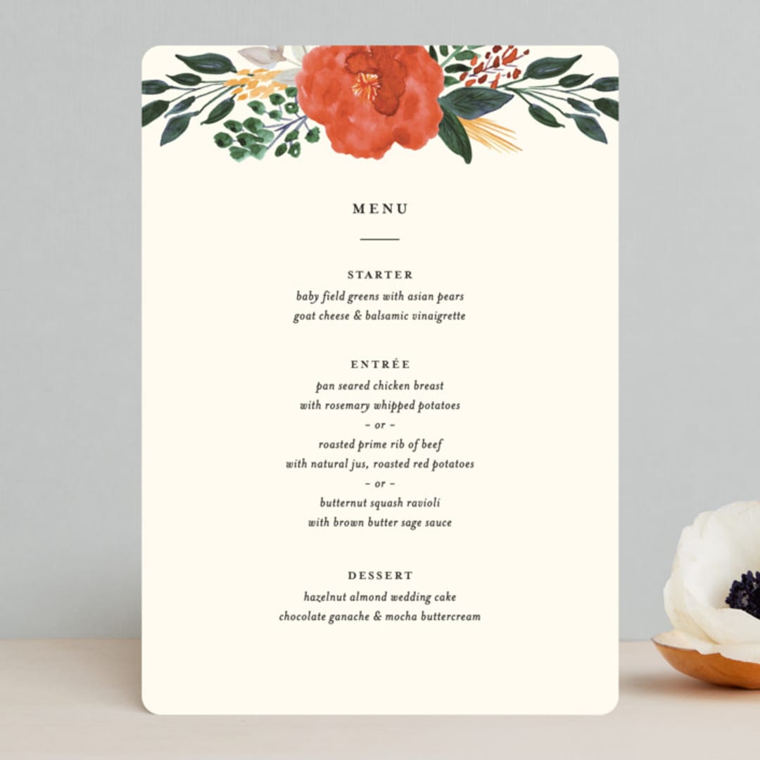 "Flourishing" - Menus in Bloom by Beth Schneider - Front