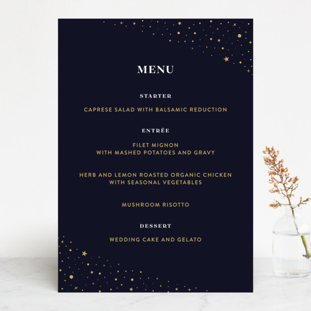 "Magical Day" - Menus in Navy by katrina gem - Front