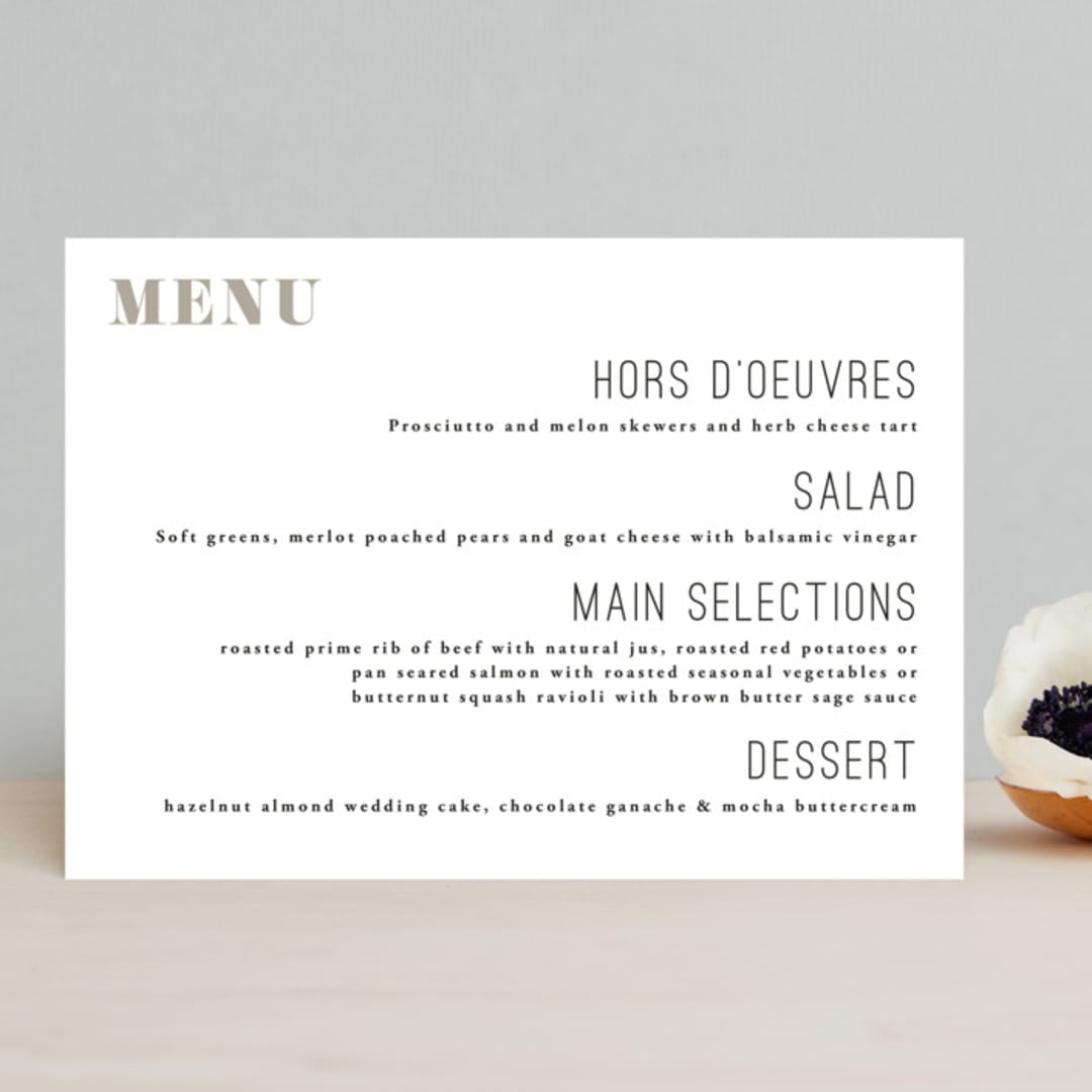 "and the adventure begins" - Menus in Diamond by Playground Prints - Front