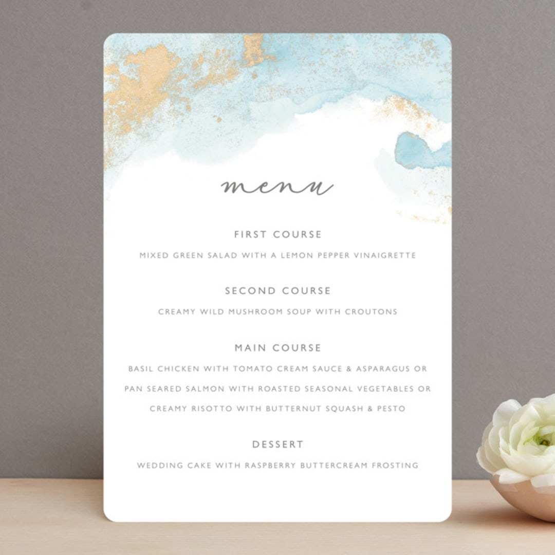 "My tenderness" - Menus in Topaz by Helen Halik - Front