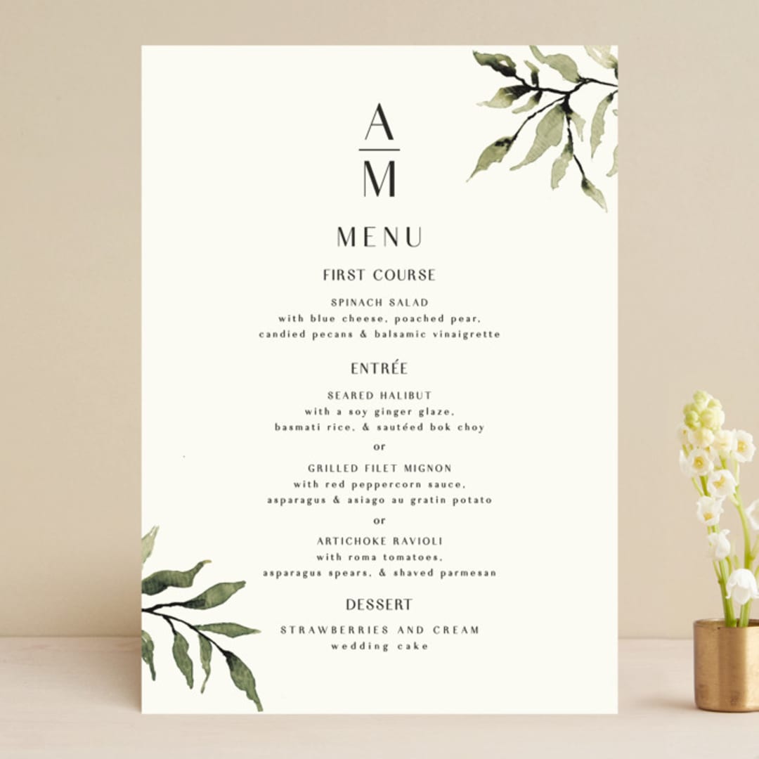 "Rural Romance" - Menus in Leaf by Chris Griffith - Front