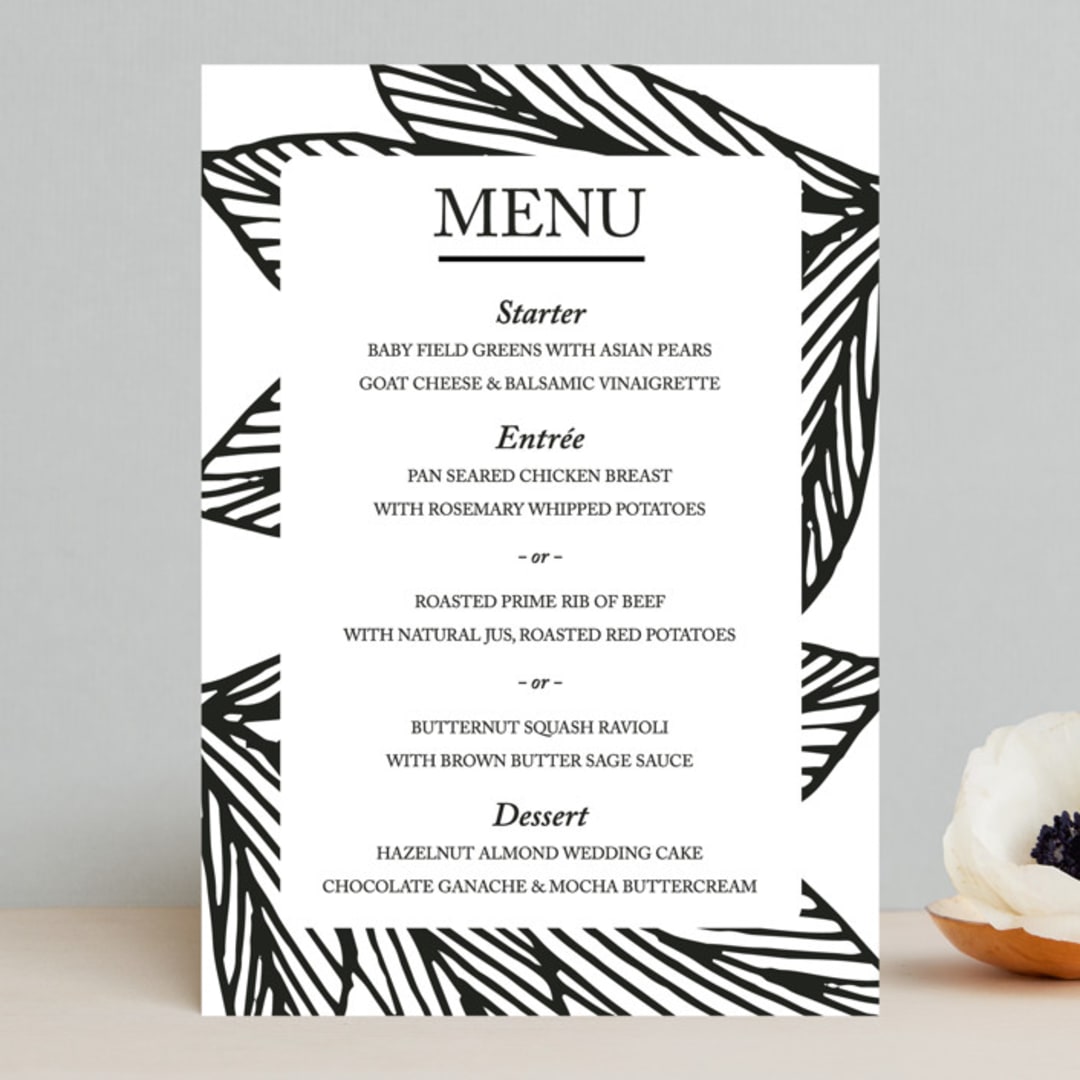"vivid leaves" - Menus in Ink by Ramoncita - Front